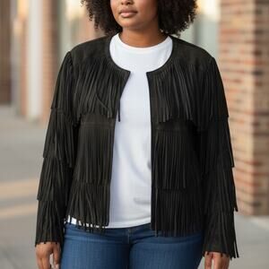 Serena Williams Black Fringe Women's Jacket